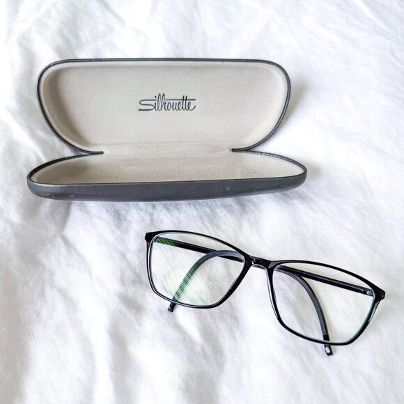 Silhouette SPX 1560 10 6050 Illusion Full Frame Black Eyelasses 52-14-130 - Picture 1 of 8